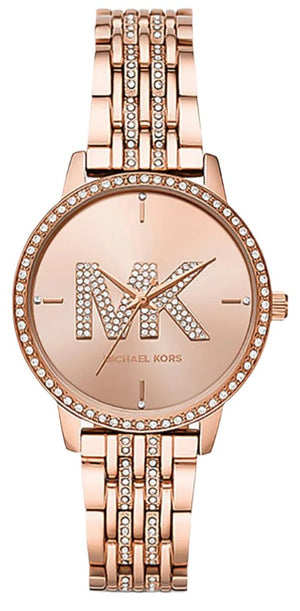 Michael Kors Melissa Pave Quartz Rose Gold Dial Rose Gold Steel Strap Watch for Women - MK4372 Authentic Buy Shop Now