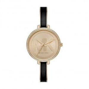 Michael Kors Jaryn Quartz Gold Dial Black Steel Strap Watch For Women - MK4544 Authentic Buy Shop Now