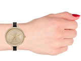 Michael Kors Jaryn Quartz Gold Dial Black Steel Strap Watch For Women - MK4544 Authentic Buy Shop Now