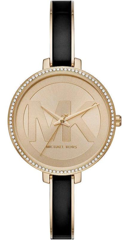 Michael Kors Jaryn Quartz Gold Dial Black Steel Strap Watch For Women - MK4544 Authentic Buy Shop Now