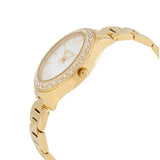 Michael Kors Liliane Mother of Pearl White Dial Gold Steel Strap Watch For Women - MK4555 Authentic Buy Shop Now