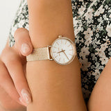 Michael Kors Pyper Quartz Mother of Pearl White Dial Rose Gold Mesh Strap Watch For Women - MK4588 Authentic Buy Shop Now