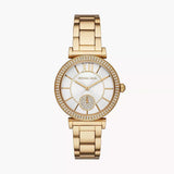 Michael Kors Abbey Three-Hand Analog White Dial Gold Steel Strap Watch for Women - MK4615 Authentic Buy Shop Now