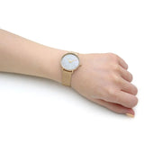 Michael Kors Pyper Quartz Mother of Pearl White Dial Gold Mesh Bracelet Watch For Women - MK4619 Authentic Buy Shop Now
