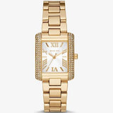Michael Kors Emery Three-Hand Crystals Silver Dial Gold Steel Strap Watch for Women - MK4640 Authentic Buy Shop Now