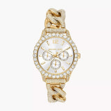 Michael Kors Layton Multifunction Glitz Silver Dial Gold Steel Strap Watch for Women - MK4653 Authentic Buy Shop Now