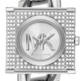 Michael Kors Chain Lock Pave Silver Dial Silver Steel Strap Watch For Women - MK4718 Authentic Buy Shop Now