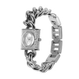 Michael Kors Chain Lock Pave Silver Dial Silver Steel Strap Watch For Women - MK4718 Authentic Buy Shop Now