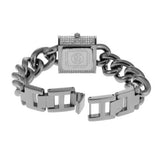 Michael Kors Chain Lock Pave Silver Dial Silver Steel Strap Watch For Women - MK4718 Authentic Buy Shop Now