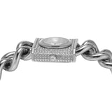 Michael Kors Chain Lock Pave Silver Dial Silver Steel Strap Watch For Women - MK4718 Authentic Buy Shop Now