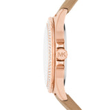 Michael Kors Mini Everest Crystals White Dial Brown Leather Strap Watch for Women - MK4719 Authentic Buy Shop Now