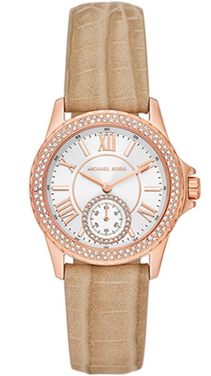 Michael Kors Mini Everest Crystals White Dial Brown Leather Strap Watch for Women - MK4719 Authentic Buy Shop Now
