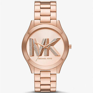 Michael Kors Slim Runway Analog Rose Gold Dial Rose Gold Steel Strap Watch For Women - MK4733 Authentic Buy Shop Now