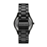 Michael Kors Slim Runway Analog Black Dial Black Steel Strap Watch For Women - MK4734 Authentic Buy Shop Now