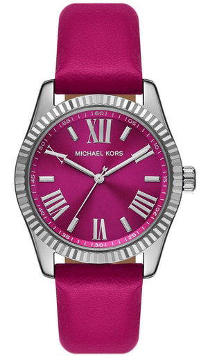 Michael Kors Lexington Quartz Fuchsia Dial Fuchsia Leather Strap Watch For Women - MK4749 Authentic Buy Shop Now