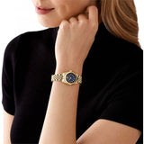Michael Kors Lexington Three-Hand Blue Dial Gold Steel Strap Watch for Women - MK4802 Authentic Buy Shop Now