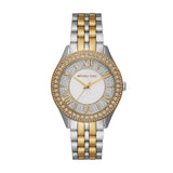 Michael Kors Harlowe Three-Hand Crystals White Dial Two Tone Steel Strap Watch for Women - MK4811 Authentic Buy Shop Now