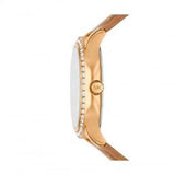 Michael Kors Sage Three-Hand Mother of Pearl White Dial Brown Leather Strap Watch for Women - MK4819 Authentic Buy Shop Now