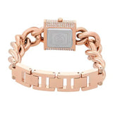 Michael Kors Chain Lock Three-Hand Rose Gold Dial Rose Gold Steel Strap Watch for Women - MK4827 Authentic Buy Shop Now