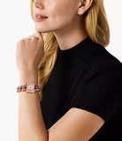 Michael Kors Chain Lock Three-Hand Rose Gold Dial Rose Gold Steel Strap Watch for Women - MK4827 Authentic Buy Shop Now