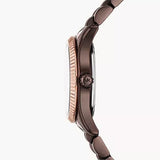 Michael Kors Lexington Three-Hand Brown Dial Brown Steel Strap Watch for Women - MK4844 Authentic Buy Shop Now