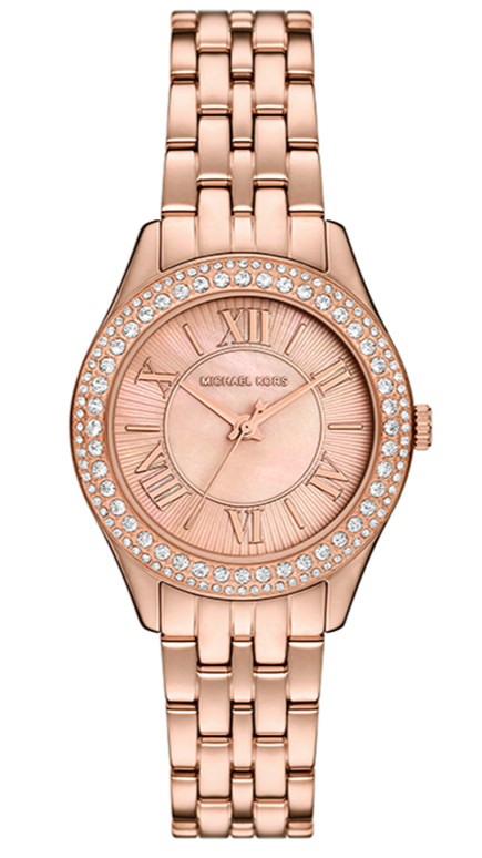 Michael Kors Harlowe Three-Hand Rose Gold Dial Rose Gold Steel Strap Watch for Women - MK4845 Authentic Buy Shop Now