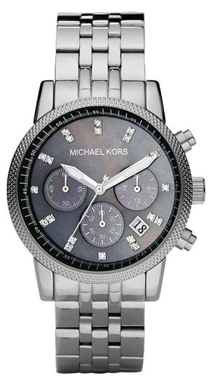 Michael Kors Jet Set Chronograph Blue Dial Silver Steel Strap Watch for Women - MK5021 Authentic Buy Shop Now