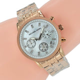 Michael Kors Damen White Dial Rose Gold Steel Strap Watch for Women - MK5026 Authentic Buy Shop Now