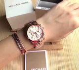 Michael Kors Runway Rose Gold Dial Rose Gold Steel Strap Watch for Women - MK5128 Authentic Buy Shop Now