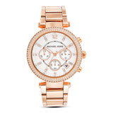 Michael Kors Parker White Dial with Diamonds Rose Gold Steel Strap Watch for Women - MK5491 Authentic Buy Shop Now
