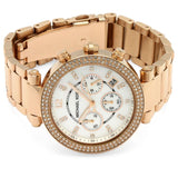 Michael Kors Parker White Dial with Diamonds Rose Gold Steel Strap Watch for Women - MK5491 Authentic Buy Shop Now