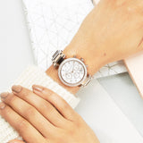 Michael Kors Parker White Dial with Diamonds Rose Gold Steel Strap Watch for Women - MK5491 Authentic Buy Shop Now