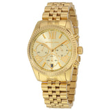 Michael Kors Lexington Chronograph Gold Dial Gold Steel Strap Watch for Women - MK5556 Authentic Buy Shop Now