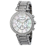 Michael Kors Parker Mother of Pearl Dial Diamonds Silver Steel Strap Watch for Women - MK5572 Authentic Buy Shop Now