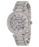 Michael Kors Parker Mother of Pearl Dial Diamonds Silver Steel Strap Watch for Women - MK5572 Authentic Buy Shop Now