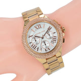 Michael Kors Camille Chronograph White Dial Rose Gold Steel Strap Watch for Women - MK5636 Authentic Buy Shop Now