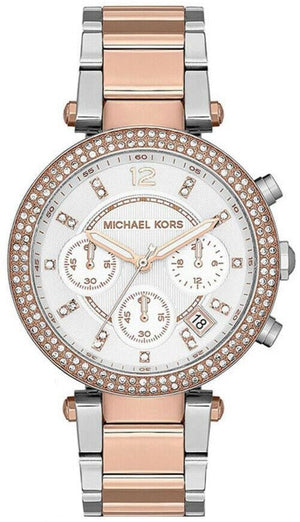 Michael Kors Parker White Dial Two Tone Steel Strap Watch for Women - MK5820 Authentic Buy Shop Now