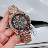 Michael Kors Bradshaw Black Dial Rose Gold Steel Strap Watch for Women - MK5854 Authentic Buy Shop Now