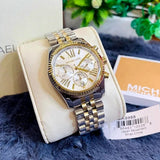 Michael Kors Lexington Silver Dial Two Tone Steel Strap Watch for Women - MK5955 Authentic Buy Shop Now