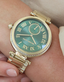 Michael Kors Skylar Green Dial Gold Steel Strap Watch for Women - MK6065 Authentic Buy Shop Now