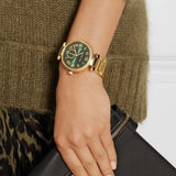 Michael Kors Skylar Green Dial Gold Steel Strap Watch for Women - MK6065 Authentic Buy Shop Now