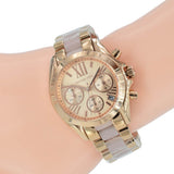 Michael Kors Bradshaw Rose Gold Dial Two Tone Steel Strap Watch for Women - MK6066 Authentic Buy Shop Now