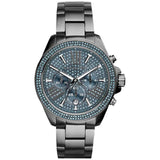Michael Kors Wren Chronograph Quartz Blue Dial Grey Steel Strap Watch For Women - MK6097 Authentic Buy Shop Now