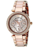 Michael Kors Parker Pink Dial Two Tone Steel Strap Watch for Women - MK6110 Authentic Buy Shop Now