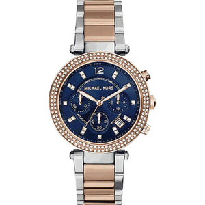 Michael Kors Parker Blue Dial Two Tone Steel Strap Watch for Women - MK6141 Authentic Buy Shop Now