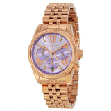 Michael Kors Lexington Purple Dial Rose Gold Steel Strap Watch For Women - MK6207 Authentic Buy Shop Now