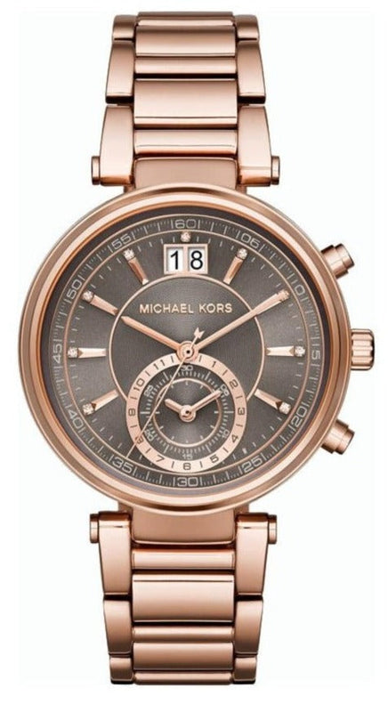 Michael Kors Sawyer Rose Gold Dial Rose Gold Steel Strap Watch for Women - MK6226 Authentic Buy Shop Now