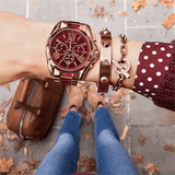 Michael Kors Bradshaw Burgundy Dial Two Tone Steel Strap Watch for Women - MK6270 Authentic Buy Shop Now