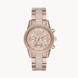 Michael Kors Ritz Chronograph Rose Gold Dial Two Tone Steel Strap Watch for Women - MK6307 Authentic Buy Shop Now