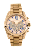 Michael Kors Bradshaw Chronograph Rose Gold Dial Rose Gold Steel Strap Watch For Women - MK6321 Authentic Buy Shop Now